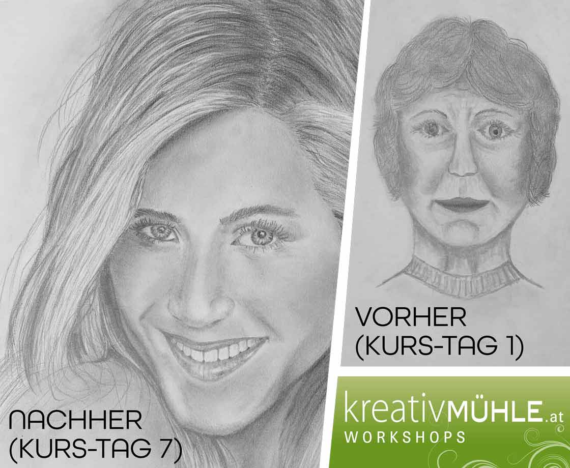 kreativMÜHLE, Wels in OÖ, Zeichenkurs, Zeichenschule, Kreativworkshops