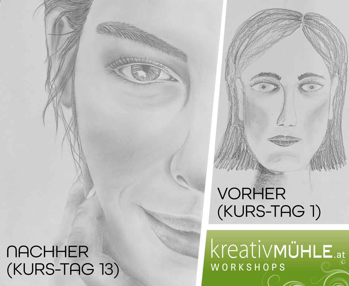 kreativMÜHLE, Wels in OÖ, Zeichenkurs, Zeichenschule, Kreativworkshops